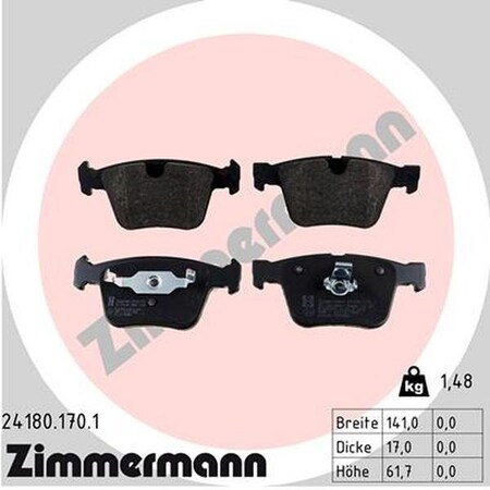Zimmermann Brake Pad Set, 24180.170.1 24180.170.1